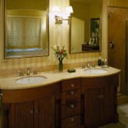 View of the basin within the bathroom - bathroom, bathroom accessory, bathroom cabinet, cabinetry, countertop, home, interior design, room, sink, brown