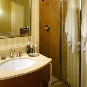 View of the shower within the bathroom - bathroom, interior design, room, suite, brown