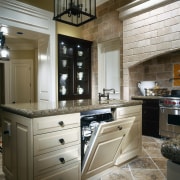 View of the kitchen - View of the cabinetry, countertop, cuisine classique, interior design, kitchen, room, gray, brown