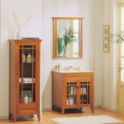 View of the vanity unit within this bathroom bookcase, cabinetry, chest of drawers, display case, drawer, furniture, hardwood, interior design, product, shelf, shelving, table, white