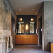 View of main bathroom showing granite and concrete architecture, ceiling, estate, home, interior design, property, real estate, wall, gray, brown