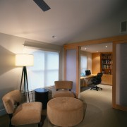 View of the living area, brown carpet, brown architecture, ceiling, daylighting, floor, interior design, living room, room, window, brown