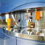 View of this contemporary kitchen - View of glass, interior design, kitchen, gray