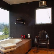 View of the bathroom - View of the architecture, ceiling, home, house, interior design, living room, room, wall, window, black