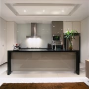 View of the kitchen area - View of cabinetry, countertop, furniture, interior design, kitchen, gray