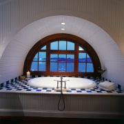 View of this bath tub - View of architecture, ceiling, daylighting, interior design, window, gray, black