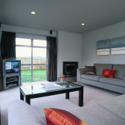 View of this living room - View of interior design, living room, property, real estate, room, window, gray