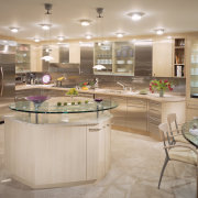 View of this contemporary kitchen designed by Habitat cabinetry, countertop, cuisine classique, flooring, interior design, kitchen, gray