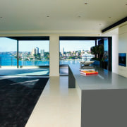 interior view of kitchen and bar area - apartment, floor, house, interior design, property, real estate, gray