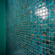 View of this tiled wall - View of architecture, blue, building, daylighting, glass, line, mesh, metropolis, net, skyscraper, structure, teal