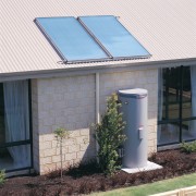 exterior view of water heating system - exterior daylighting, facade, home, house, real estate, roof, siding, window, white