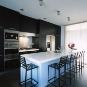 View of this kitchen - View of this countertop, interior design, kitchen, real estate, black, gray