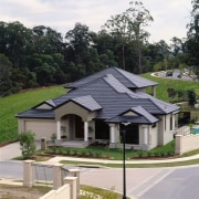 exterior view of house and roofing - exterior architecture, cottage, elevation, estate, facade, home, house, property, real estate, residential area, roof, suburb, white, black