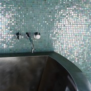 View of this bath tub - View of space, tile, water, black, gray