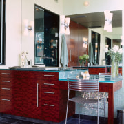 View of this vanity unit - View of cabinetry, countertop, furniture, interior design, kitchen, room, table, white