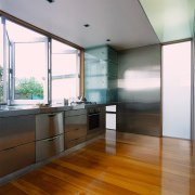 view of kauri flooring - view of kauri architecture, ceiling, countertop, daylighting, floor, flooring, hardwood, interior design, kitchen, laminate flooring, real estate, window, wood, wood flooring, gray, brown