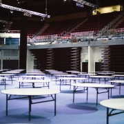 Entertainment and sports arena area of complex, with auditorium, function hall, performing arts center, sport venue, structure, black, blue