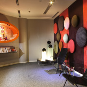 View of the colour room, grey carpet, two ceiling, design, furniture, interior design, room, table, brown