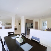 Open plan dining, kitchen and lounge areas, with apartment, ceiling, house, interior design, living room, property, real estate, room, white, gray