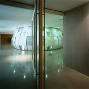 View of the offices, marble and limestone floor, architecture, ceiling, daylighting, glass, house, interior design, window, brown
