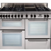 view of the delonghi five burner gas oven gas stove, home appliance, kitchen appliance, kitchen stove, major appliance, oven, white, gray