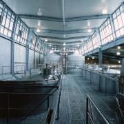 View of the room where the wine is architecture, daylighting, factory, industry, structure, black, gray