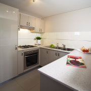 view of the quantum quartz benchtop - view apartment, countertop, interior design, kitchen, property, real estate, room, gray