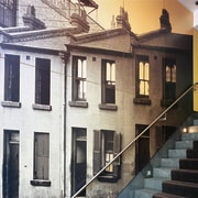 view of the fusion laminate surface showing historic architecture, building, facade, home, house, neighbourhood, real estate, town, window, white, black