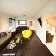 Open plan area with lounge and dining area ceiling, estate, house, interior design, living room, property, real estate, room, suite, orange, brown