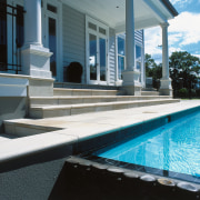 view of the pool area that apotmised the architecture, condominium, estate, property, real estate, swimming pool, water, window, black, teal