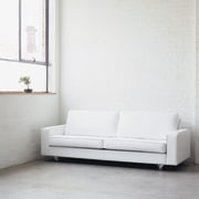 view of the odessa mk2 in white leather angle, bed, bed frame, couch, floor, flooring, furniture, futon, interior design, loveseat, product design, sofa bed, studio couch, table, wall, wood, white