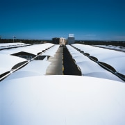 view of the all weather membrane car park fixed link, horizon, line, reflection, sky, snow, winter, white, blue