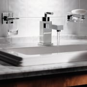view of this stainless steel bathroom faucet - bathroom, bathroom sink, plumbing fixture, product design, sink, tap, white, gray
