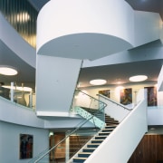 view of the multifloor winter gardens with stairs architecture, ceiling, daylighting, interior design, product design, stairs, gray, white
