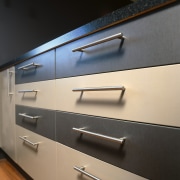 An example of an afoordable new kitchen from architecture, countertop, furniture, glass, kitchen, product design, wall, black