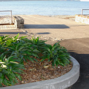 Footpath and garden next to beach. - Footpath arecales, grass, palm tree, plant, tree