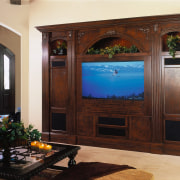 view of the custom designed timber entertainment center door, furniture, home, interior design, window, brown, white