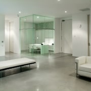 view of the living area where recessed halogen architecture, ceiling, floor, interior design, real estate, room, gray