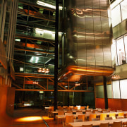 View of central atrium in research centre building architecture, building, mixed use, brown, black