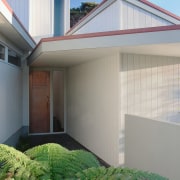 view of the climate primed shadowclad that has architecture, building, elevation, estate, facade, home, house, property, real estate, residential area, roof, gray