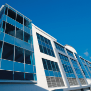 Exterior view of commerical building showing extensive glazing apartment, architecture, blue, building, city, commercial building, condominium, corporate headquarters, daytime, facade, headquarters, landmark, metropolis, metropolitan area, mixed use, real estate, residential area, sky, skyscraper, structure, tower block, urban area, window, blue