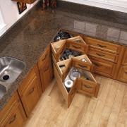 view of the blum's orga-lines drawers that offer cabinetry, countertop, drawer, floor, flooring, furniture, hardwood, kitchen, laminate flooring, room, tile, wood, wood flooring, wood stain, brown, orange