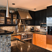 view of this kitchenfeaturing cabinetry desingned and manufactured cabinetry, countertop, cuisine classique, interior design, kitchen, room, black