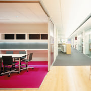 A view of one of the meeting rooms, ceiling, furniture, institution, interior design, office, table, white