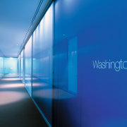 A view of the various meeting rooms. - architecture, blue, computer wallpaper, daylighting, glass, light, product design, sky, blue, teal