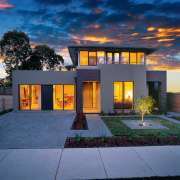 view of the Urban House design from inform architecture, building, elevation, estate, evening, facade, hacienda, home, house, property, real estate, residential area, sky, villa, window, blue