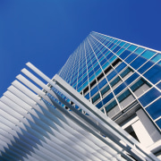 view of the 29 storey lumley tower that architecture, building, commercial building, corporate headquarters, daylighting, daytime, facade, headquarters, landmark, line, metropolis, metropolitan area, sky, skyscraper, structure, tower block, blue