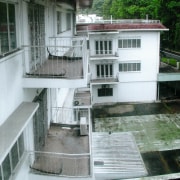 A view of the apartments before they were architecture, building, condominium, house, property, residential area, window, gray, white