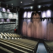 Inside view of Mc Guire Theater - Inside auditorium, musical instrument accessory, performing arts center, stage, theatre, black