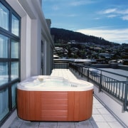 An exterior view of the spa pool. - bathtub, jacuzzi, property, real estate, swimming pool, gray